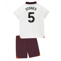 Billiga Manchester City John Stones #5 Barnkläder Borta fotbollskläder till baby 2023-24 Kortärmad (+ Korta byxor)